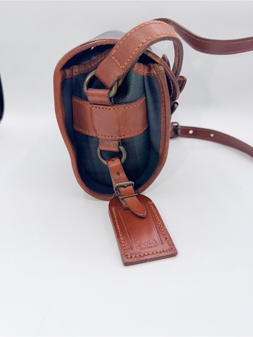 Vintage Plaid Barrel Polo Ralph Lauren Crossbody Bag - Picture 2 of 11